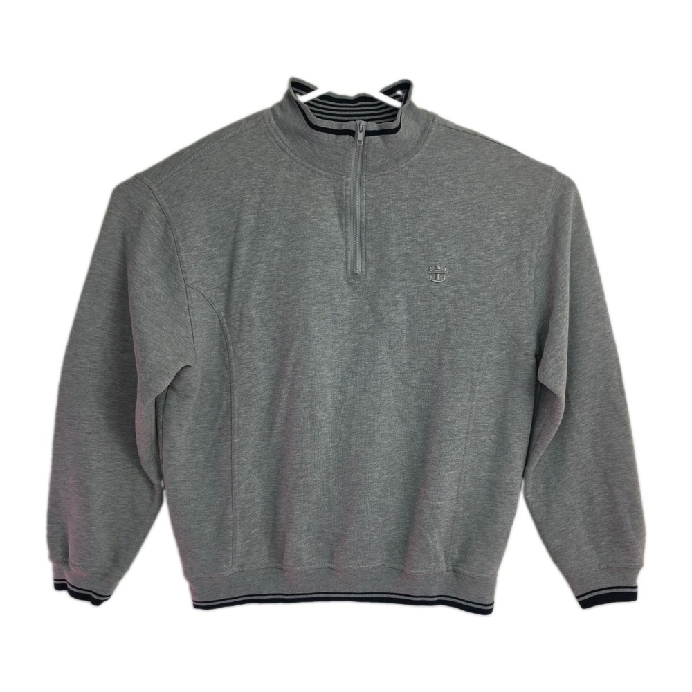 Royal Caribbean 1/4-Zip Sweatshirt Men's Size L Gray Embroidered Logo
